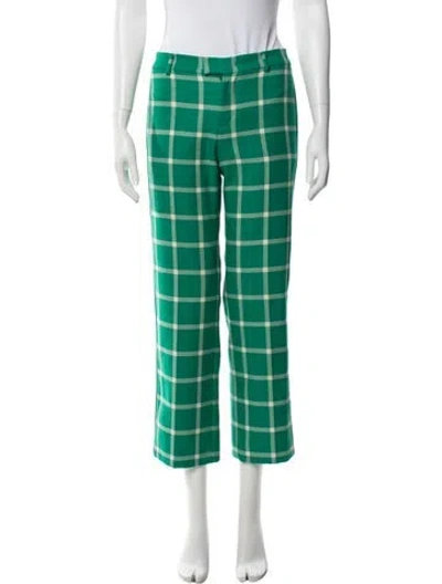 Pre-owned Red Valentino Virgin Wool Wide Leg Pants In Green