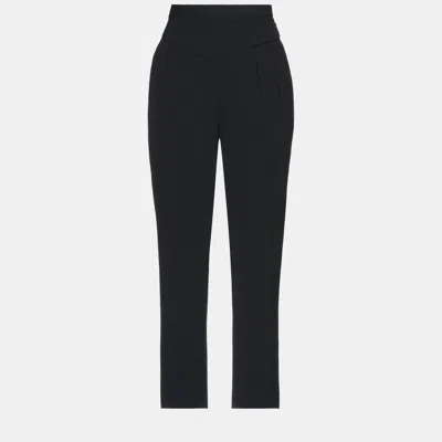 Pre-owned Red Valentino Viscose Trousers 46 In Black