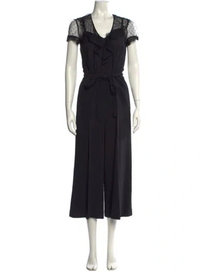 Pre-owned Red Valentino V-neck Jumpsuit In Black