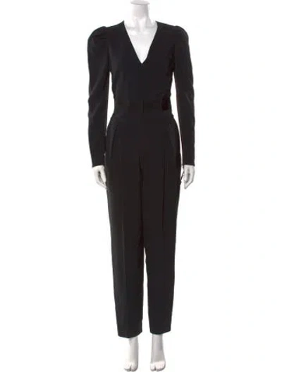 Pre-owned Red Valentino V-neck Jumpsuit In Black