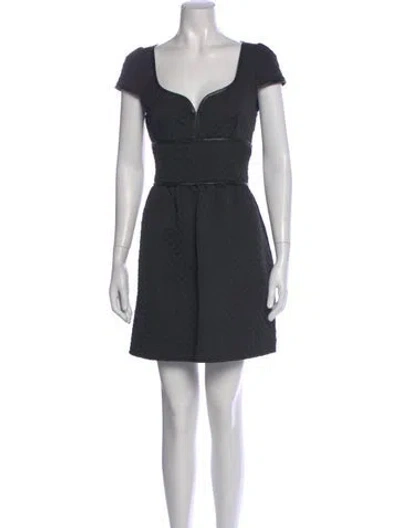 Pre-owned Red Valentino V-neck Mini Dress In Gray