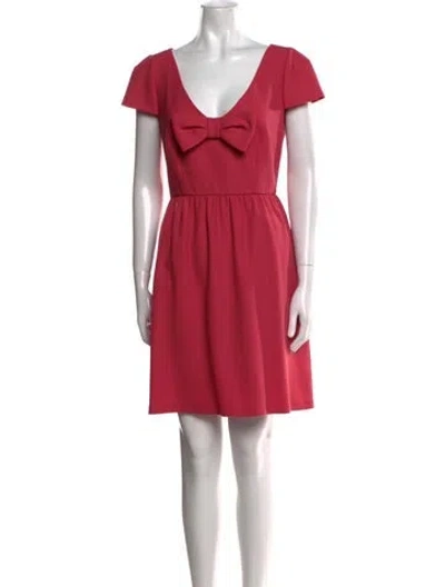 Pre-owned Red Valentino V-neck Mini Dress In Pink