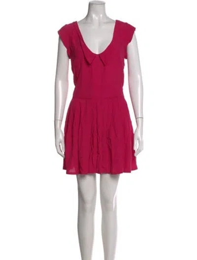 Pre-owned Red Valentino V-neck Mini Dress In Pink
