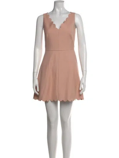 Pre-owned Red Valentino V-neck Mini Dress In Pink