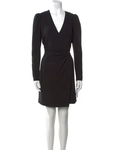 Pre-owned Red Valentino V-neck Mini Dress W/ Tags In Black