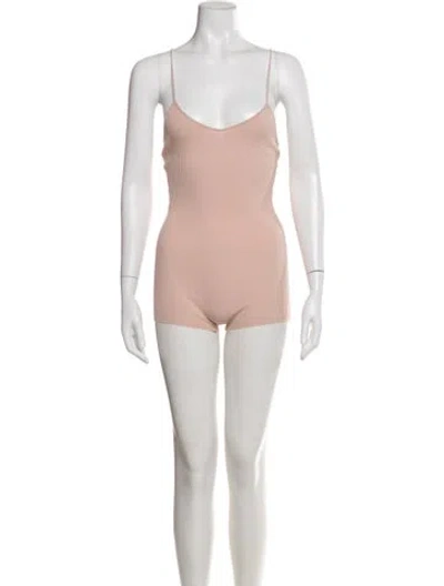 Pre-owned Red Valentino V-neck Romper In Neutral