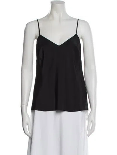 Pre-owned Red Valentino V-neck Sleeveless Top In Black