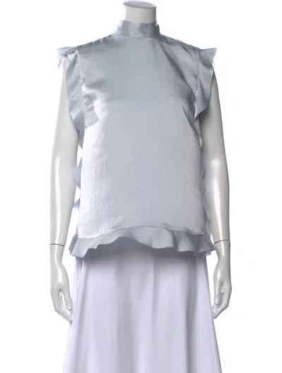 Pre-owned Red Valentino V-neck Sleeveless Top In Blue