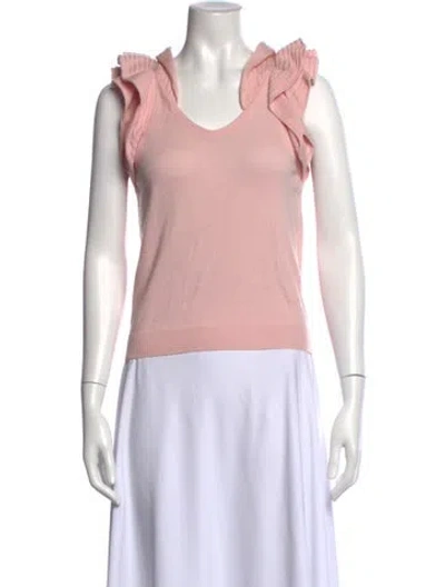 Pre-owned Red Valentino V-neck Sleeveless Top In Pink