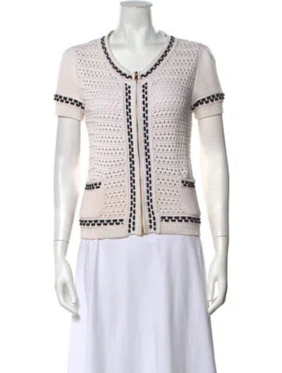 Pre-owned Red Valentino V-neck Sweater In Black/white