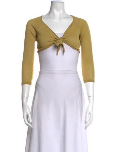 Pre-owned Red Valentino V-neck Sweater In Green