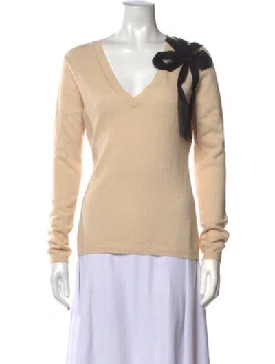 Pre-owned Red Valentino V-neck Sweater In Neutrals