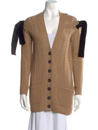 Pre-owned Red Valentino V-neck Sweater W/ Tags In Neutrals
