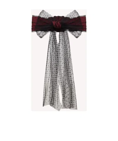 Red Valentino Wave-dot Belt In Black