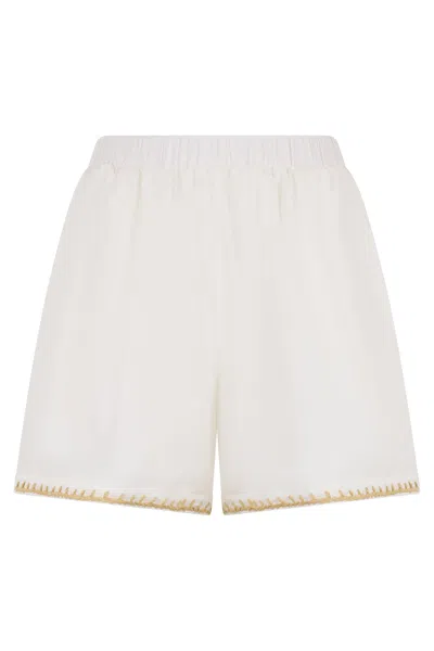 Red Valentino White Cream Shorts Lightweight With Elegant Opening Summer.