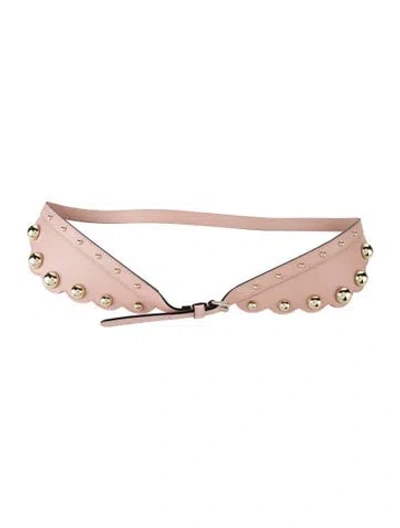 Pre-owned Red Valentino Wide Leather Waist Belt In Pink