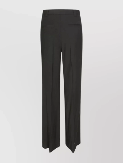 Red Valentino Wide Leg Gabardine Trousers With Belt Loops