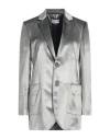 Red Valentino Velvet-effect Single-breasted Blazer In Grey