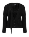 RED VALENTINO RED VALENTINO WOMAN CARDIGAN BLACK SIZE M ACRYLIC, MOHAIR WOOL, POLYAMIDE, COTTON, POLYESTER