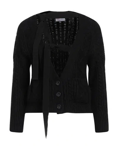Red Valentino Woman Cardigan Black Size M Acrylic, Mohair Wool, Polyamide, Cotton, Polyester