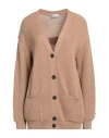 RED VALENTINO RED VALENTINO WOMAN CARDIGAN CAMEL SIZE L WOOL, POLYAMIDE