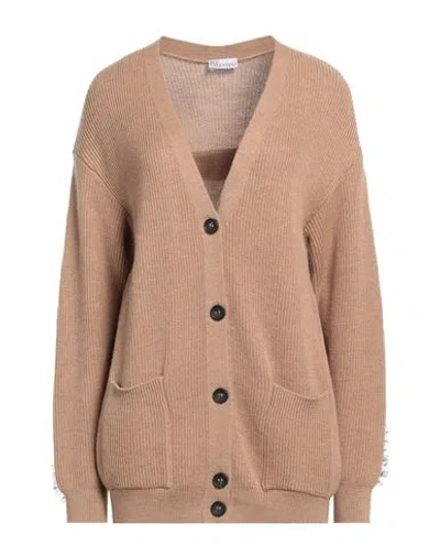 Red Valentino Woman Cardigan Camel Size L Wool, Polyamide In Gold