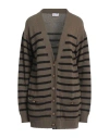 RED VALENTINO RED VALENTINO WOMAN CARDIGAN MILITARY GREEN SIZE S POLYAMIDE, VISCOSE, WOOL, CASHMERE
