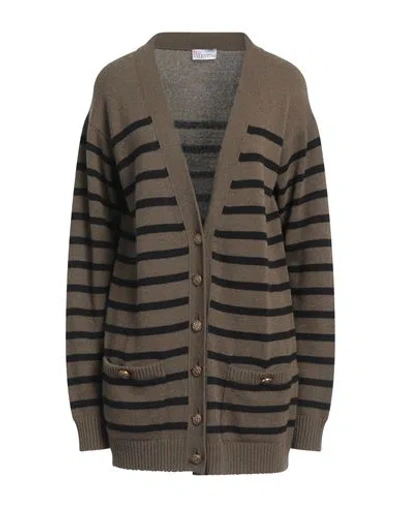 Red Valentino Woman Cardigan Military Green Size S Polyamide, Viscose, Wool, Cashmere In Brown