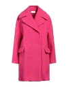 Red Valentino Woman Coat Fuchsia Size 4 Virgin Wool In Pink