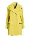 Red Valentino Woman Coat Lime Green Size 4 Virgin Wool In Yellow