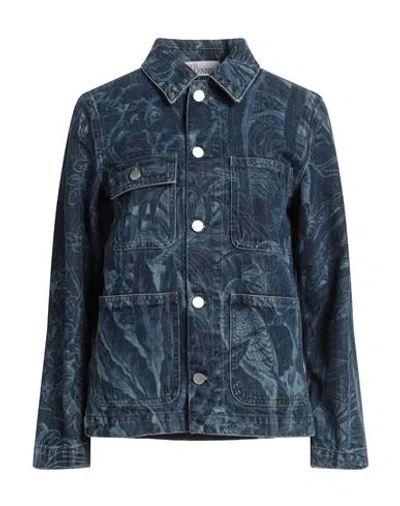 Red Valentino Woman Denim Outerwear Blue Size 6 Cotton