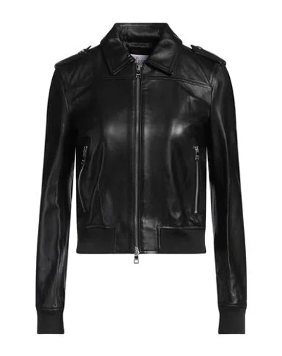 Red Valentino Woman Jacket Black Size 6 Lambskin