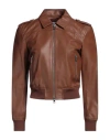 Red Valentino Woman Jacket Brown Size 4 Lambskin