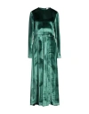 Red Valentino Velvet-effect Long-sleeve Midi Dress In Green