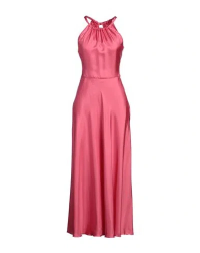 Red Valentino Silk Halterneck Dress In Pink