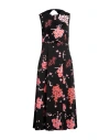 Red Valentino Woman Midi Dress Black Size 6 Polyester In Black