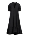 Red Valentino Woman Midi Dress Black Size 8 Cotton, Polyester In Black