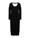 Red Valentino Woman Midi Dress Black Size S Virgin Wool, Polyamide In Black