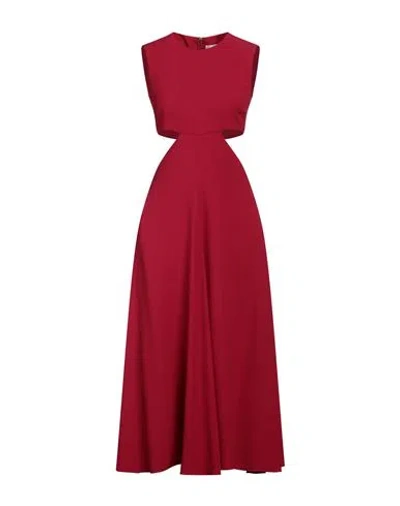 Red Valentino Woman Midi Dress Brick Red Size 8 Acetate, Viscose