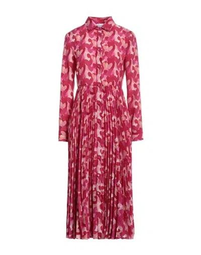Red Valentino Woman Midi Dress Fuchsia Size 2 Polyester In Pink