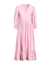 Red Valentino Woman Midi Dress Pink Size 4 Cotton, Elastane In Pink