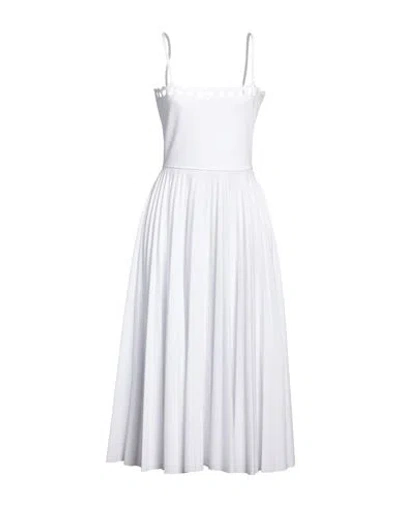 Red Valentino Woman Midi Dress White Size M Polyester, Cotton