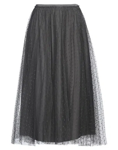 Red Valentino Point D'esprit Midi Skirt In Grey