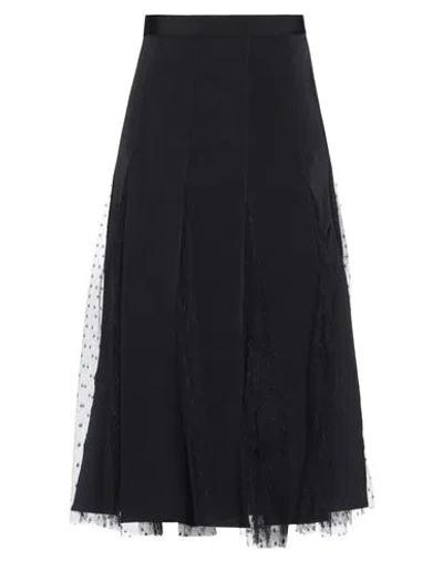 Red Valentino Woman Midi Skirt Midnight Blue Size 0 Polyamide, Viscose, Cotton In Blue