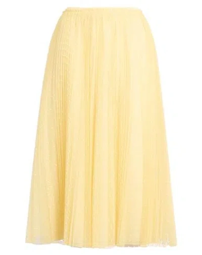 Red Valentino Woman Midi Skirt Pastel Yellow Size 4 Polyester