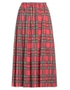 Red Valentino Woman Midi Skirt Red Size 4 Polyester