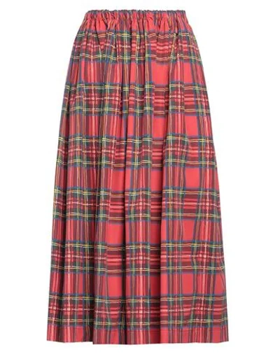Red Valentino Woman Midi Skirt Red Size 4 Polyester