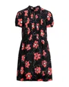 Red Valentino Short Dresses In Black