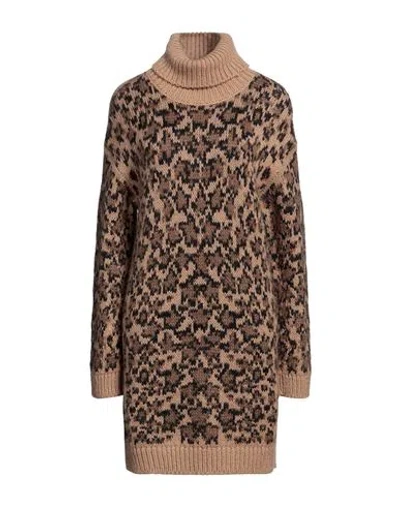 Red Valentino Woman Mini Dress Camel Size S Polyamide, Mohair Wool, Acrylic, Polyester, Wool In Beige