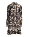 Red Valentino Woman Mini Dress Dark Brown Size 6 Silk